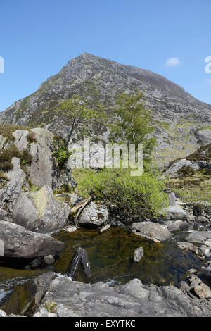 Pen yr Ole Wen, uno dei picchi del Carneddau mountain range in Snowdonia. Foto Stock