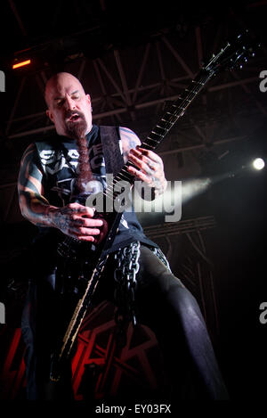 Toronto, Ontario, Canada. Il 15 luglio 2015. American thrash metal band cacciatrice eseguita a TD Echo Beach a Toronto il rivestimento del padiglione per Energia di Rockstar Mayhem Festival. I membri della band: TOM ARAYA, KERRY KING, PAUL BOSTAPH, GARY HOLT © Igor Vidyashev/ZUMA filo/Alamy Live News Foto Stock