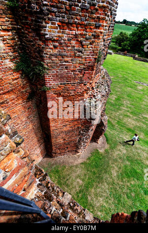 Kirby Muxloe Castello è incompiuta moated fortificato del XV secolo Manor House di Kirby Muxloe, Leicestershire, Inghilterra Foto Stock