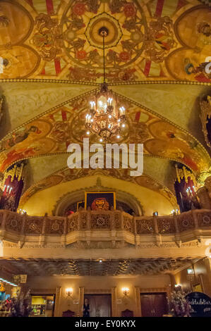 Il soffitto della lobby del Regent Theatre di Collins Street, Melbourne Foto Stock