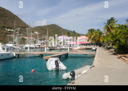 Il marina di Soper il foro, Frenchman's Cay, Isole Vergini Foto Stock