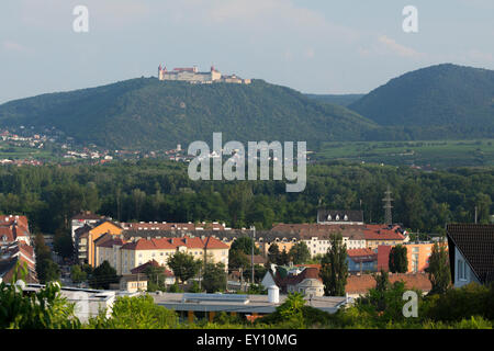 Una vista del monastero benedettino Stift Göttweig in Bassa Austria, presi da Krems Foto Stock