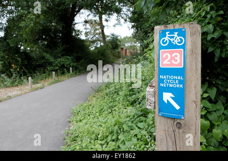 Viadotto modo sentiero pedonale e ciclabile lungo il restaurato Hockley viadotto in Winchester parte della route 23 Ciclo Nazionale Network Foto Stock