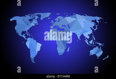 Mappa del Mondo in stile poligonale (struttura geometrica) Foto Stock