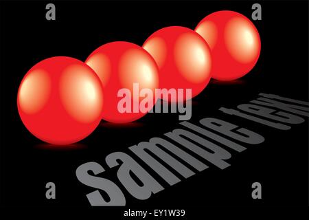 Shiny 3d rosso bolle con riflessione - illustrazione vettoriale Illustrazione Vettoriale