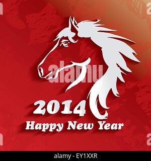 Anno del cavallo. Felice Anno Nuovo 2014 - illustrazione vettoriale Illustrazione Vettoriale