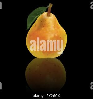 Pera vettore isolato su sfondo nero Illustrazione Vettoriale
