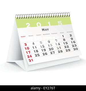 Maggio 2015 Escursioni Calendario - illustrazione vettoriale Illustrazione Vettoriale