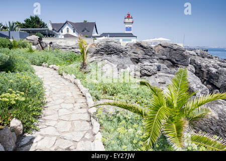 Santa Marta faro in Cascais, Lisbona, Portogallo Foto Stock