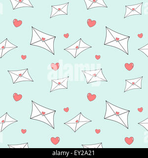 Cartoon carino amore mail letter perfetta illustrazione del modello Foto Stock