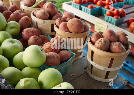 Frutta e verdura in vendita in corrispondenza di un bordo strada mercato agricolo, Lancaster County, PA, Stati Uniti d'America Foto Stock