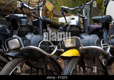 Per DENEKAMP, Paesi Bassi - 15 novembre 2014: Vintage Solex ciclomotori a noleggio. I motorini sono stati prodotti tra il 1946 e il 1988 (abbrev Foto Stock