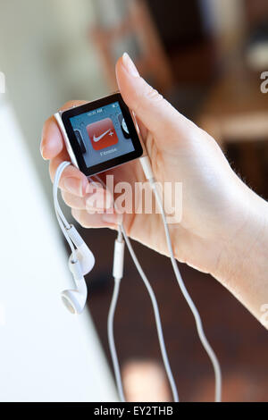 IPod Nano mostra le app fitness Foto Stock