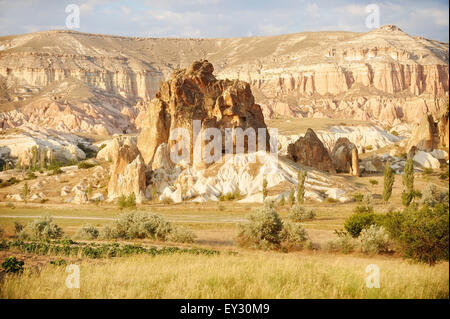 Cappadocia paesaggio visto al tramonto Foto Stock