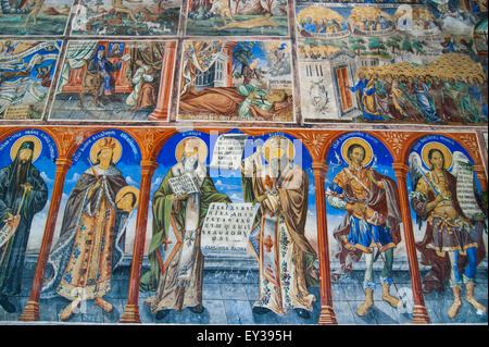 Gli ortodossi di dipinti murali presso il Saint Jovan Bigorski Monastero, Macedonia Foto Stock