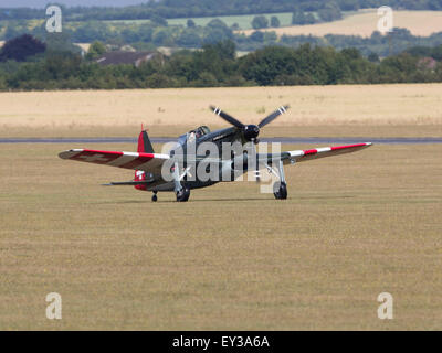 Swiss Airforce Morane D-3801 degli aerei da caccia a Flying Legends 2015 Foto Stock