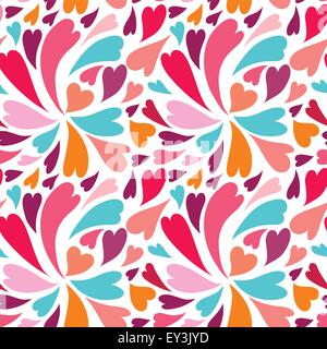 Colorato modello cuore luminoso Valentine vettore sfondo senza giunture per design romantico Illustrazione Vettoriale