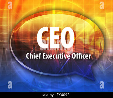 Parola fumetto illustrazione di business acronimo termine CEO Chief Executive Officer Foto Stock