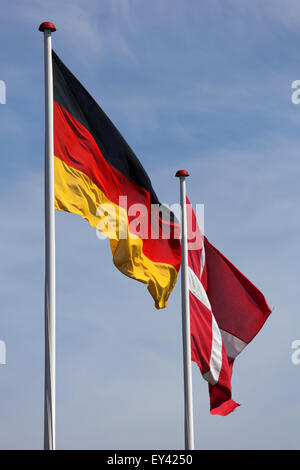 La Danimarca e la Germania. Flag. Foto Stock