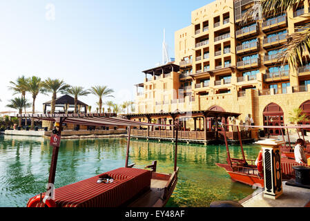 Vista del Souk Madinat Jumeirah, Dubai, UAE Foto Stock