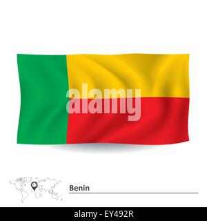 Bandiera del Benin - illustrazione vettoriale Illustrazione Vettoriale