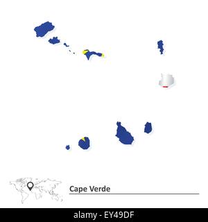 Mappa di Capo Verde con bandiera - illustrazione vettoriale Illustrazione Vettoriale