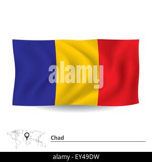 Bandiera del Ciad - illustrazione vettoriale Illustrazione Vettoriale