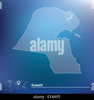 Mappa di Kuwait - illustrazione vettoriale Illustrazione Vettoriale