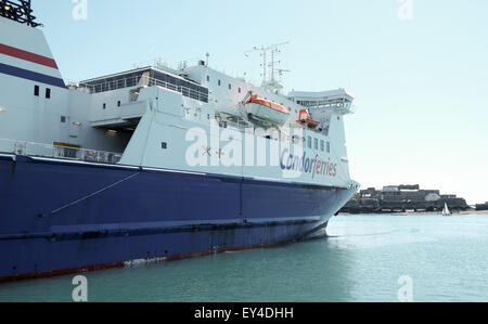 Condor Ferries commodore clipper ancorato in Guernsey Foto Stock