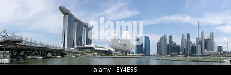 Panorama del Singapore Marina Bay skyline Foto Stock