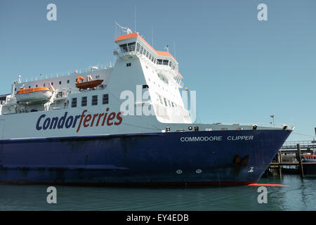 Condor Ferries commodore clipper ancorato in Guernsey Foto Stock