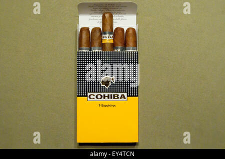 Casella di autentica Cohiba sigari fatti a mano in Havana Foto Stock