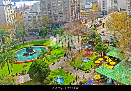 Vista aerea su Plaza Fabini Montevideo Uruguay Foto Stock