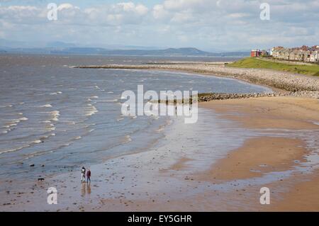 Morecambe Bay da Heysham cercando di fronte al Lake District Foto Stock