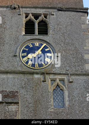 Clockface a St Marys, East Ilsley, Berkshire, Inghilterra, Regno Unito Foto Stock