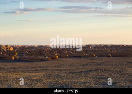 Yardang rilievi in provincia di Gansu, Cina Foto Stock