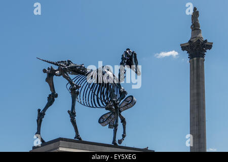 Inghilterra, Londra, Trafalgar square, 4th. plinto, statua equestre Foto Stock