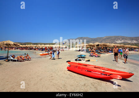 Elafonisi beach, a sud-ovest di Canea, Creta, Grecia. Foto Stock