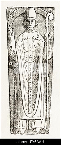 Roger, Vescovo di Sarum, tomba nella Cattedrale di Salisbury. Victorian xilografia incisione di circa 1845. Foto Stock