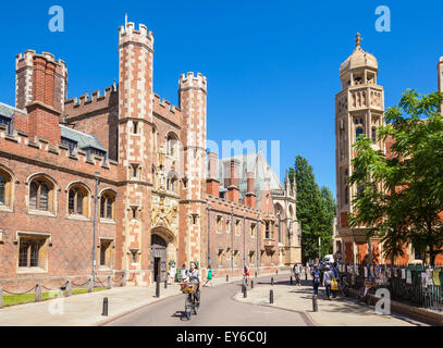 St Johns collegio ingresso St Johns street Cambridge University Cambridge Cambridgeshire England Regno Unito GB EU Europe Foto Stock