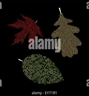 Foglie di autunno etichette illustrazione vettoriale Illustrazione Vettoriale