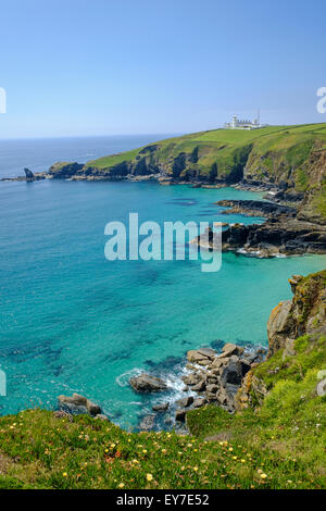 Lizard Point lighthouse, penisola di Lizard, West Cornwall, England, Regno Unito Foto Stock