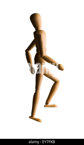 Manichino di legno a piedi al piano superiore Foto Stock