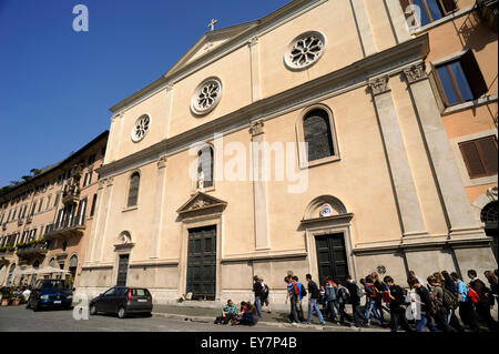 Italia, Roma, Piazza Navona, chiesa di nostra Signora del Sacro cuore, nota anche come San Giacomo degli spagnoli Foto Stock