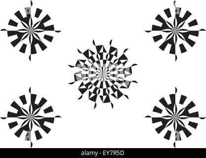 Circolare tradizionale design geometrico con un aspetto moderno pura alternata in bianco e nero in stile di colore. Illustrazione Vettoriale