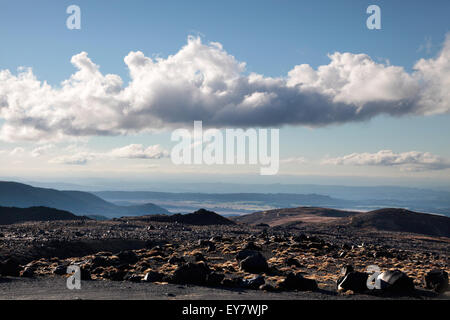 Paesaggio scarno a Monte Ruapehu, parco nazionale di Tongariro, Manawatu-Wanganui, Nuova Zelanda Foto Stock