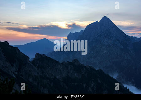 Großer Ödstein mountain nella luce del mattino, Gesäuse gamma, Stiria, Austria Foto Stock