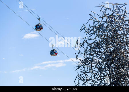 Emirates Air Line, Funivia, London, England, Regno Unito Foto Stock