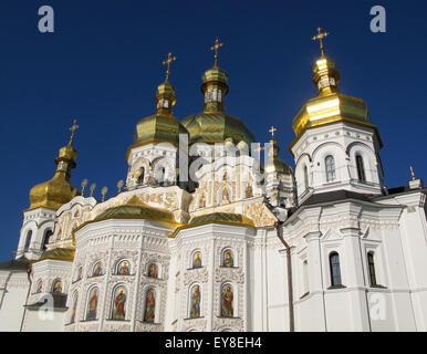 Cattedrale dell Assunzione a Pecherskaya Lavra monastero - edificio religioso. Kiev, Ucraina. Foto Stock