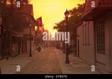 HYPOLITA STREET e storico quartiere di Saint Augustine, Florida USA Foto Stock